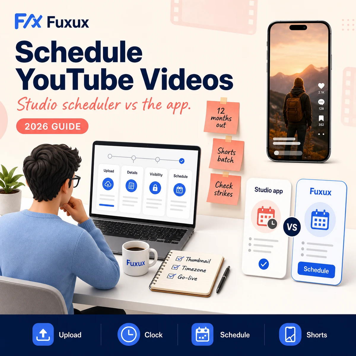 Can you schedule YouTube videos workflow with Studio scheduler and creator checklist