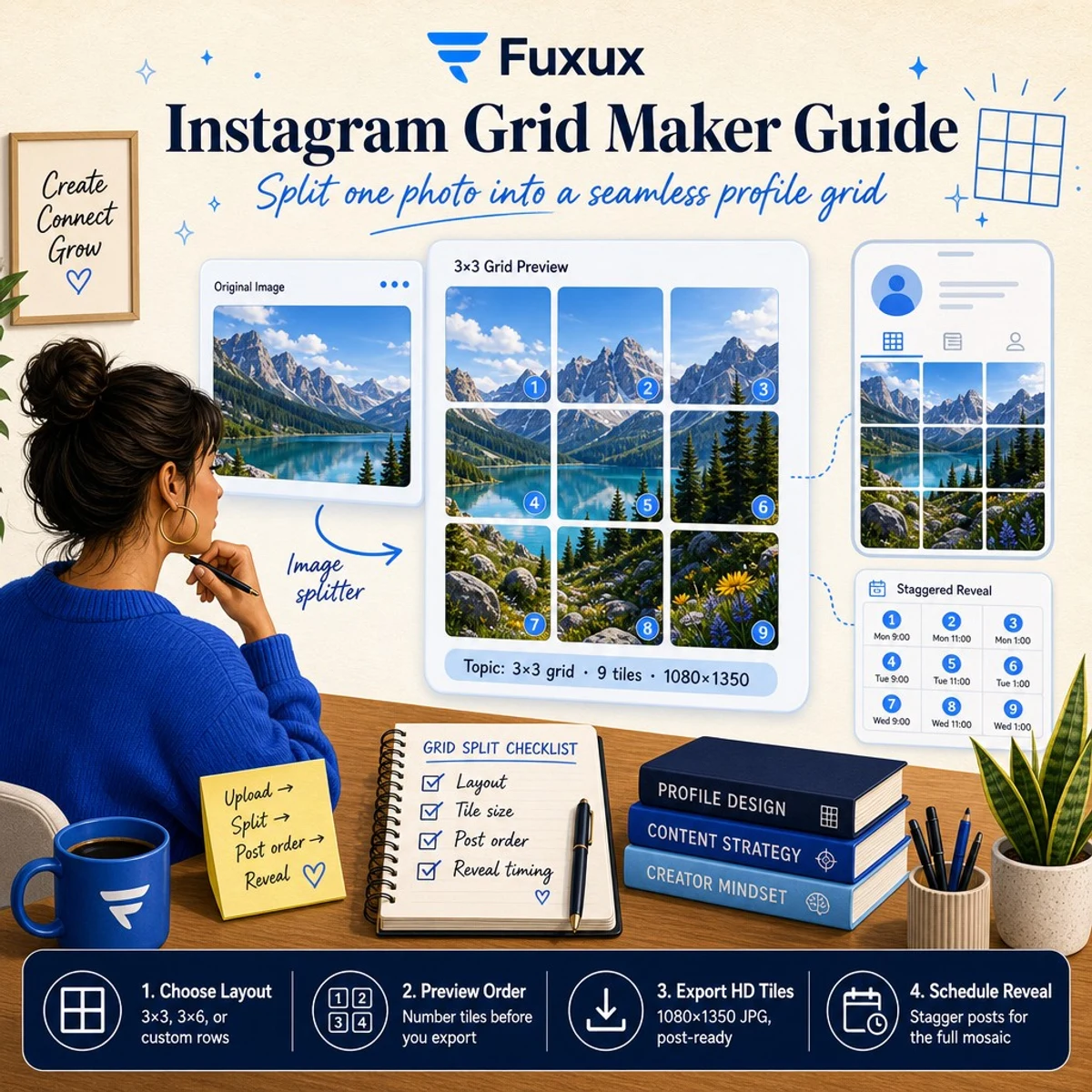 Instagram Grid Maker Guide: Split Photos for Your Feed (3×3 & 9-Tile)